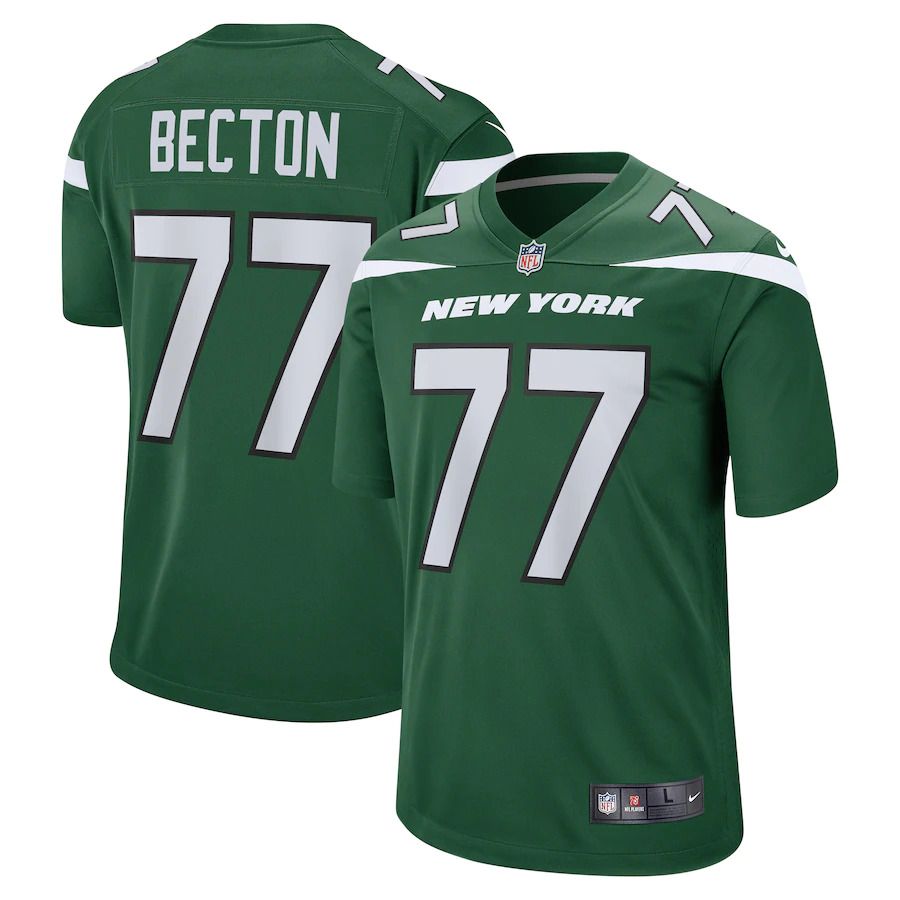Men New York Jets #77 Mekhi Becton Nike Gotham Green Player Game NFL Jersey->new york jets->NFL Jersey